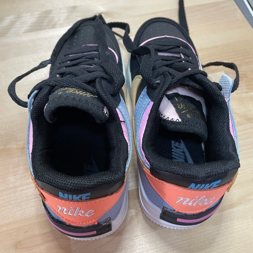 Kids Black Sneakers with Peach Accent and Pink Trim - Picture 8 of 10